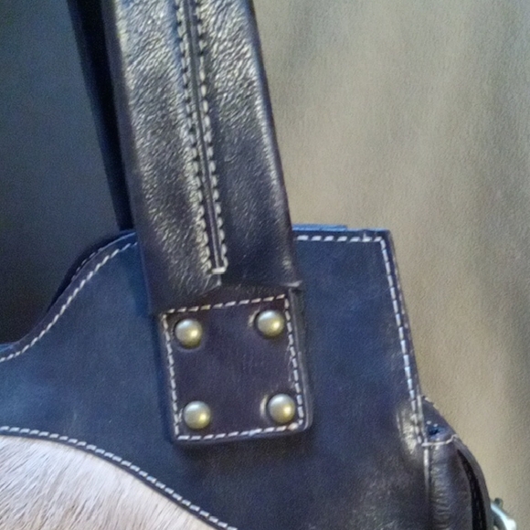 Elegant NUBUCK FUR / Leather Brown and Black Women's Shoulder Bag Like New - Picture 6 of 15